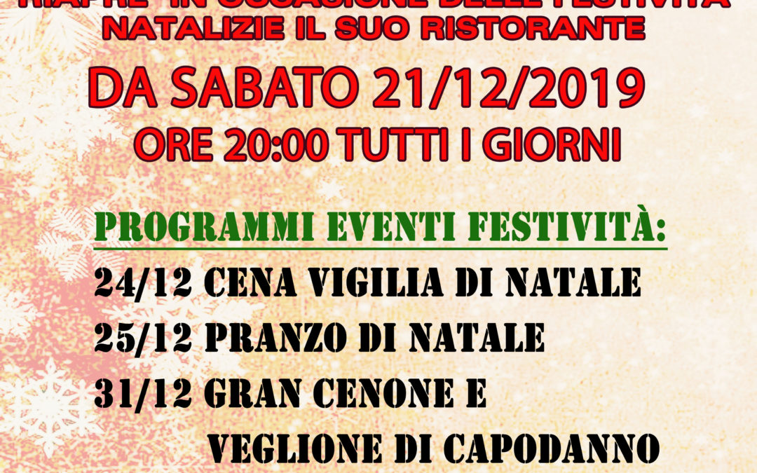 APERTURA RISTORANTE Residenza Storica “LE CIVETTE”